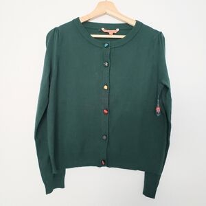 Modcloth rare green cardigan Size L diff buttons